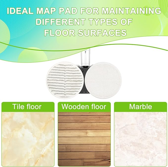 2124 Replacement Pads for Bissell Spinwave Spin Mop, 2 Scrubby Pads and 4 Soft Pads Compatible with Bisell Spinwave 2039 2039A 2039Q 2039T 2039W 20391 20395 20399 2307 23157 2315A Mop Pad Kit LUXRILIX