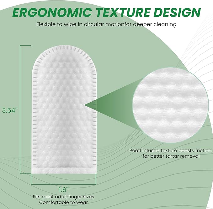 Teeth Cleaning Wipes for Dogs & Cats –Dog Dental Care Finger Wipes, Dog Finger Toothbrush Wipes Helps Remove Tartar & Plaque, Fresh Breath, Rinse Formula for Dogs & Cats Teeth Cleaning Kit-60 Count