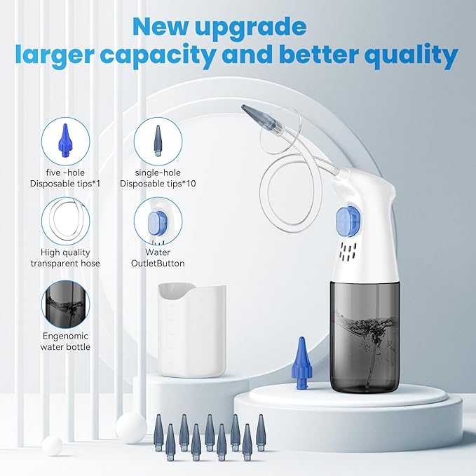 Ear Wax Removal, Ear Cleaner, Ear Wax Removal Kit, FSA Eligible Items Only List, Manual Ear Irrigation Flushing System, Safe and Effective to Clean Ear Built Up Wax（Black）