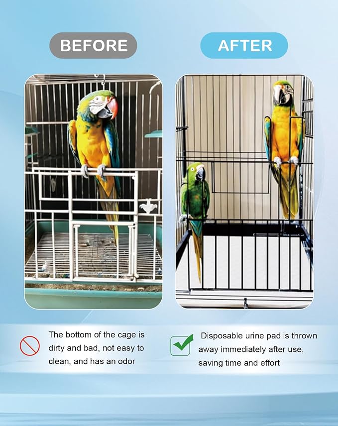 23.6" X 35.4" Extra Large Disposable Bird Cage Liner Birds Cage Liners Super Absorbent Birdcage Liners Parakeet Cage Training Accessories with Quick-Dry Surface for Cockatiels Parrots (20 Pcs)