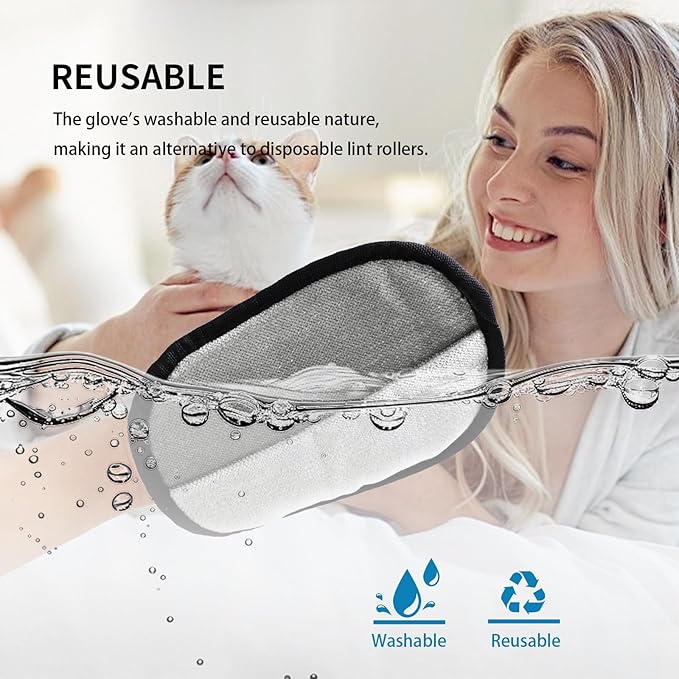 3-Pack Pet Hair Remover Brushing Gloves – Remove Fur from Clothing, Furniture, Car Seats, Bedding & Upholstery