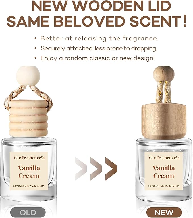 C Classy Car Air Freshener Hanging 2 Pack,Vanilla Cream Air Freshener Diffuser for Cars, Long-Lasting Fragrance, C ar Fresheners,Car Air Fresheners for Women & Men Gift, Made in USA