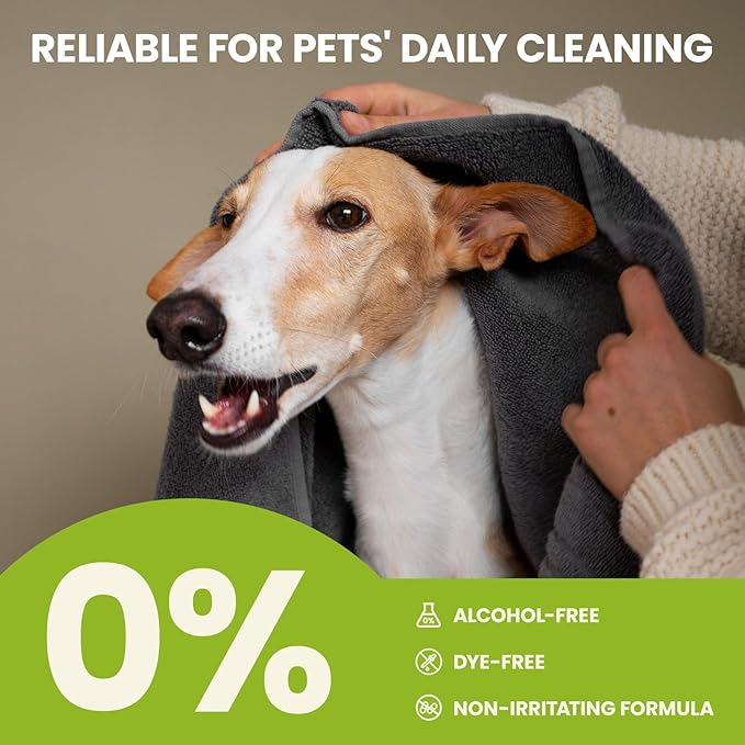 Ear Finger Wipes for Dogs & Cats, Thicker Dog Ear Cleaner Wipes, Natural Relief Cat Ear Cleaner Dog, Pet Health Supplies for Dog Kitten Small Animal, Aloe Scent Deodorizing - 100 Count