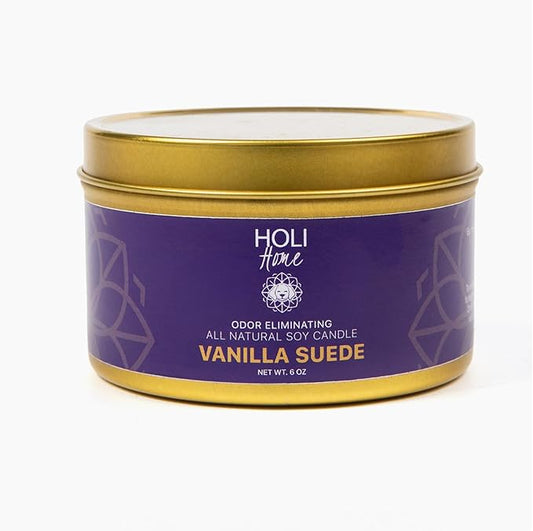 HOLI Pet Odor Eliminator Candle – Vanilla Suede Scent – All Natural Soy Wax, Paraben & Phthalate Free, Pet Safe, Long-Lasting 60-Hour Burn, Non-Toxic & Plastic-Free Air Freshener for Home
