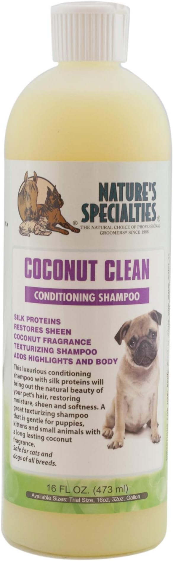Nature's Specialties Mixing Bottle and Dog Shampoo Concentrate Bundle, Easy to Read Measurements Mixing Bottle 32 oz, Coconut Clean Dog Shampoo Conditioner Concentrate 16 oz