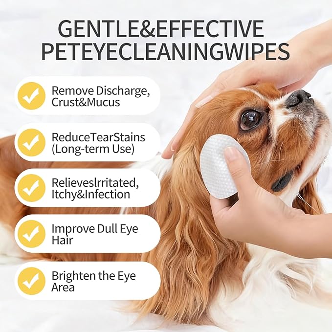 MIOSSZI 520 PCS Pet Eye Wipes for Dogs & Cats Tear Stain Remover Wipes for Dog Eyes Wipes Gently Remove Tear Stain, Debris, Discharge Hypoallergenic Cat Eye Wipes Pet Cleaning for Eyes Grooming Wipes