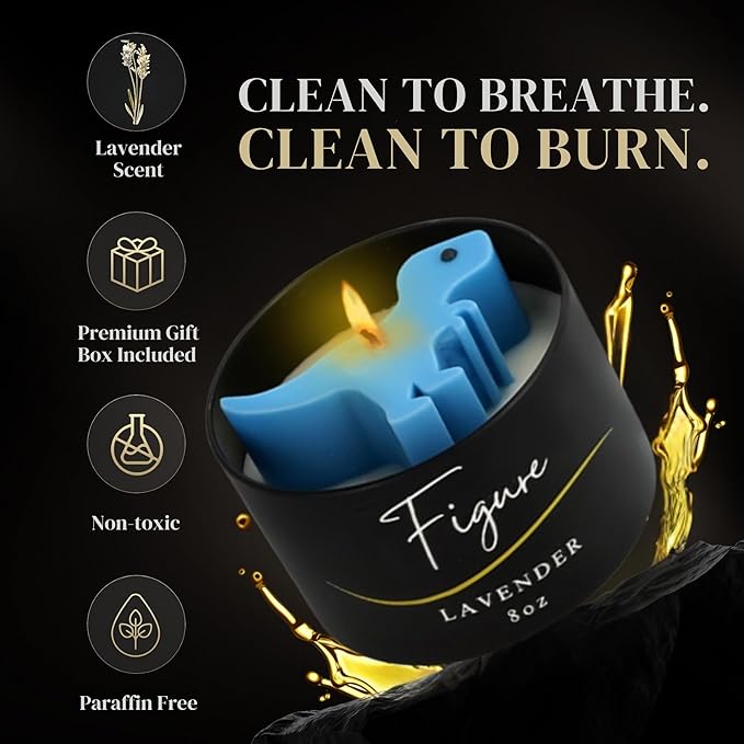 Blue Dinosaur Candle – Handcrafted Soy & Beeswax Blend with Lavender Essential Oil | Calming Candle for Kids & New Moms | Helps Relax & Sleep | Cute Dino Gift, Clean Burn, Made in USA