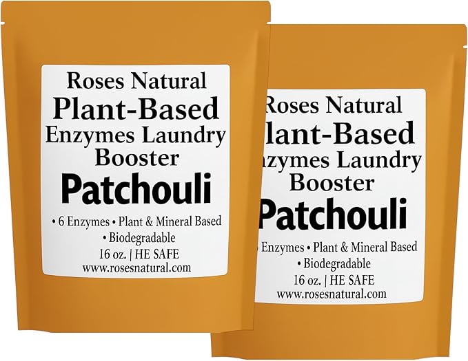 | Natural Enzyme Laundry Booster – Patchouli | 6 Enzymes | Deep Clean System | Earthy Essential Oil Scent, Biodegradable, HE Safe, Eco-Friendly Laundry Additive | 16 oz | Made in USA