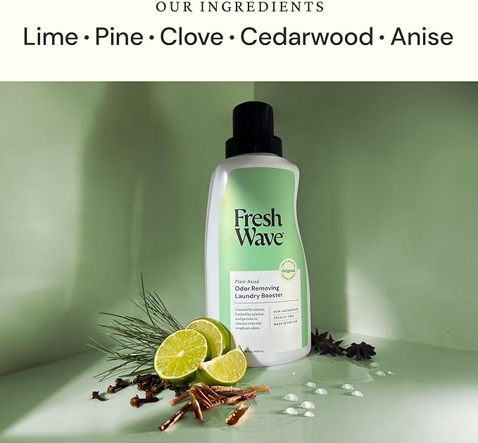 Fresh Wave Odor Removing Laundry Booster, 24 fl. Oz., Pack of 2 - Laundry Scent Booster, Safer Odor Relief, Natural Plant-Based Odor Eliminator, Pet Bedding, Activewear, Blankets & Fabrics