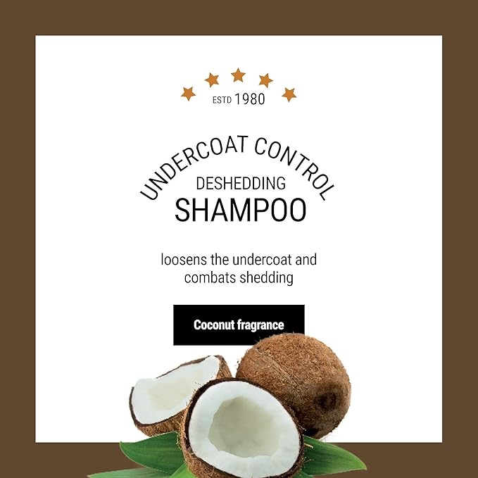 Undercoat Control deShedding Dog Shampoo, 1 Gallon - Combats and Reduces Shedding, Undercoat Removal, Omega 3 & 6 Rich, Vitamin E Strengthens The Hair Follicle, Natural