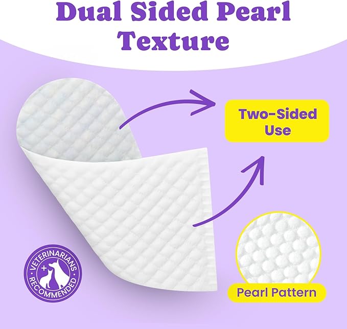 No-Rinse Dog Dental Care Wipes, Cat & Dog tooth brushing kit, Dog Wipes for Pet & Cat Teeth Cleaning, Dog toothbrush Finger Dental Wipes to Remove Plaque & Tartar, Disposable Dog Wipes - 50 Count