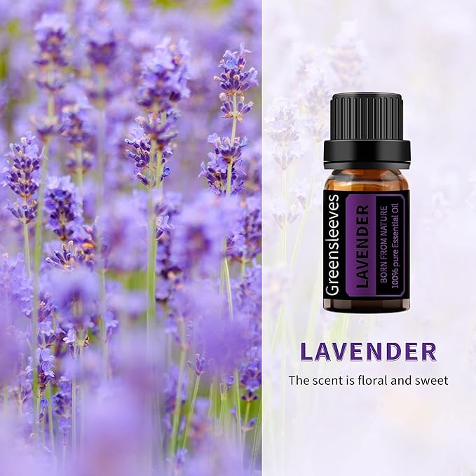 GREENSLEEVES Chamomile Lavender Essential Oil Set, 2 x 10ml Pure Plant-Based Fragrance Oil for Aromatherapy, Essential Oils for Diffuser, Massage, Bath Bomb, Scented Candle Soap Making