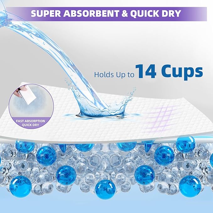 IMMCUTE Cat Pads 16.9" X 11.4", 30 Ct | Pee Pads for Cats | Thickened 6-Layer Super Absorbent Pads | Pee Pads for Tidy Cats Breeze Litter System | Cat Pee Pads