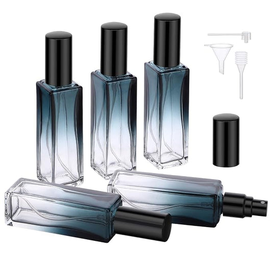 Segbeauty Glass Perfume Spray Bottle, 5 Pack of 20ML Mini Travel Atomizer Sprayer for Perfume, Empty Press Pump Bottle Refillable Cologne Dispenser Perfume Bottles Scent Sample Case Travel Must Have