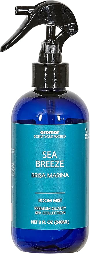 Aromar Essential Room Mist and Fabric Spray with Natural Freshener Aromatherapy for a Fresh and Rejuvenated Home 8 oz Sea Breeze