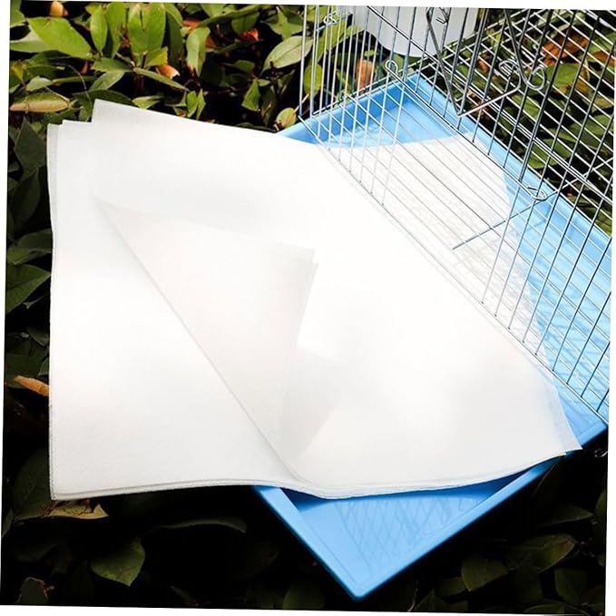100Pcs Thick Disposable Bird Cage Liners Paper Pads Absorbent Parrot Cage Liner for Easy Cleaning and Hygiene Maintenance