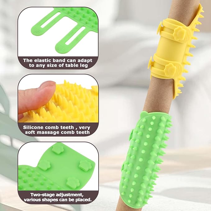 Cat Self Groomer Scratcher Adjustable - 4 PCS Adjustable Silicone Scratcher & Massager for Indoor Cats Corner, Soft Pet Face Groomer, Silicone Cat Face Scratchers for Long & Short Haired Pets