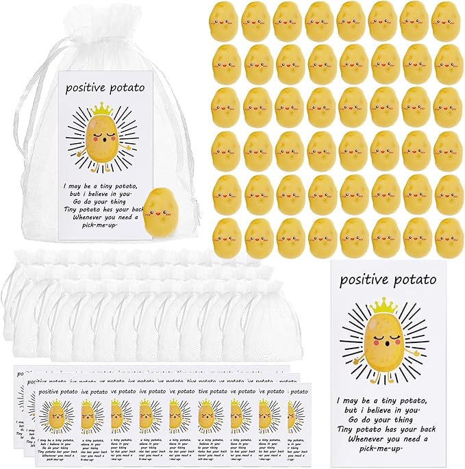 20 Set Positive Potato Bulk Employee Appreciation Gifts for Thank You Staff Back to School Student Teacher Coworker Nurse Pocket Gift End of Year Student Gift Pun Inspirational Cards Office Gifts