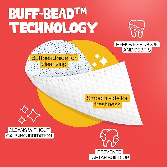 Dog Teeth Cleaning Wipes 60 Packs - Fragrance-Free Dental Wipes to Reduce Plaque & Tartar for Dogs & Cats - Pet Dental Wipes for Oral Freshness