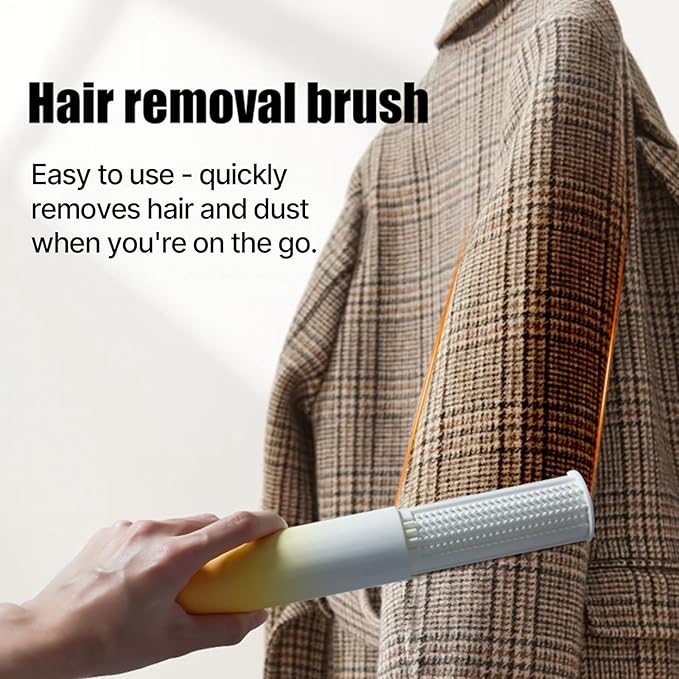 2-in-1 Double Sided Pet Hair Remover Brush - Grooming & Cleaning Tool for Cats Dogs, Static Adsorption Fur Remover for Furniture, Sofa, Car Seat, Clothes, 120g Ultra-Lightweight (Orange)