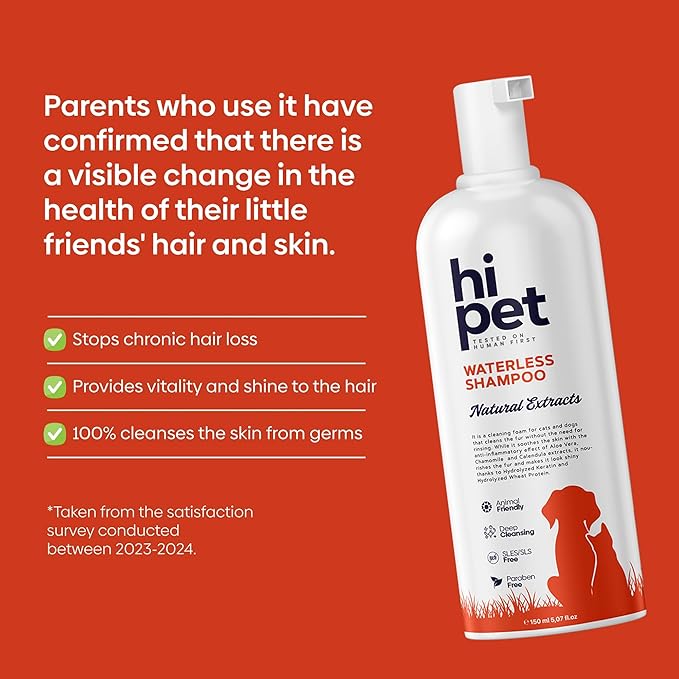 Hi Pet Ultra Waterless Cleaning Kit, Waterless Shampoo, Paw Cleaning Foam for Dogs and Cats, No Rinse Pet Shampoo