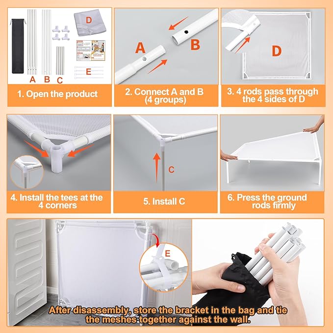 4Pack Stable Mesh Clothes Drying Rack - Excellent Load-Bearing, Stackable Flat Laundry Drying Rack - Folding Sweater, Socks, Toys Drier