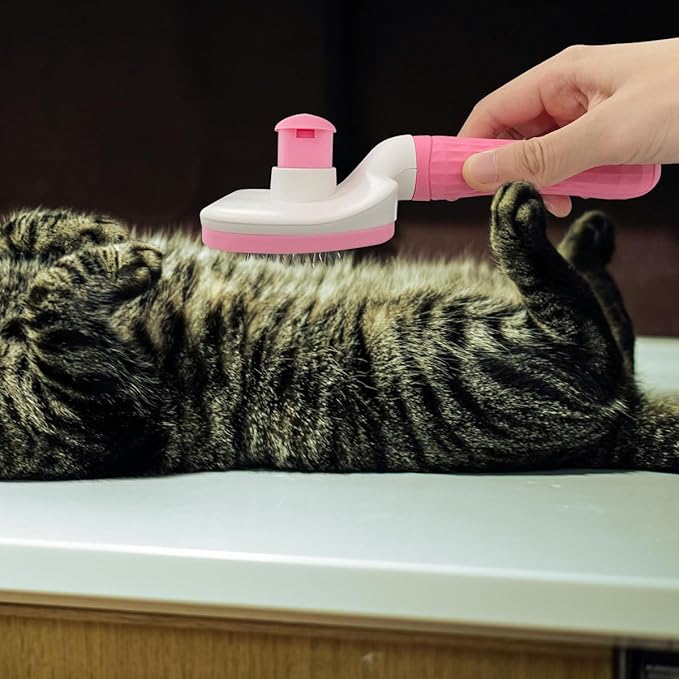 Pet Cleaning Deshedding Brush,Pet Hair Removal Brush for Shedding Massaging Grooming for Small Dogs,Cats,Rabbits(pink)