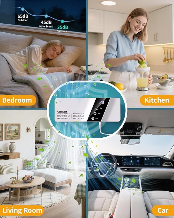 Cat Litter Deodorizer, Ozone Odor Eliminator for Strong Odor 99% Dog Odor Removal Air Ionizers with Negative Ion Air Purifier for Pets, Bedroom, Toilet, Kitchen, Smoke, Shoe, Travel, Car, Office