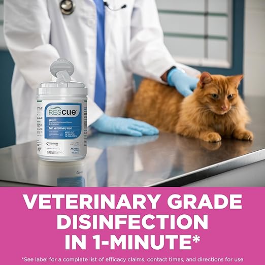 REScue Canister Wipes & Gallon Concentrate – Disinfectant Cleaner for Vet Use, Designed to Clean Kennels, Litter Boxes & More