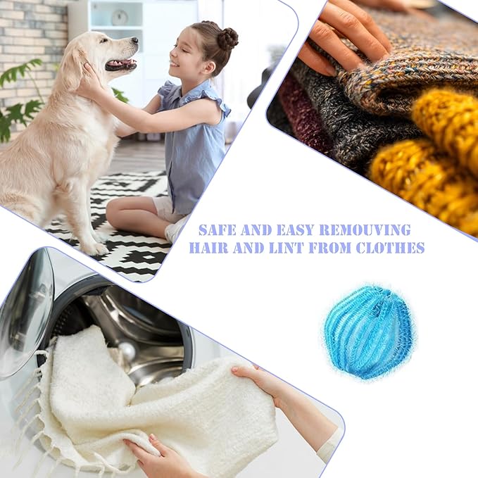 12PCS Pet Hair Remover for Laundry, Reusable Laundry Lint Remover, Dog &Cat Hair Remover for Clothes Bedding, 1.38inches Laundry Hair Trap for Washer Dryer