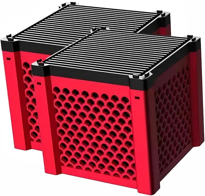 2PCS Pure Cube Water Trough Filter-New,Eco-Aquarium Water Trough Purifier Cubes,Super Strong Filtration Activated Carbon Filter Media for Fish Tanks,Horse Troughs,Cattle,Ponds&Livestock Tanks Red