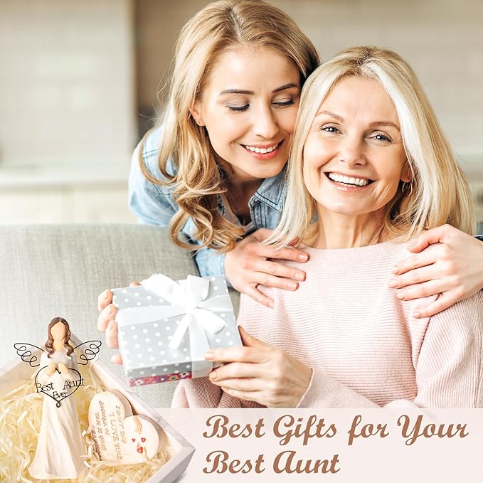 Best Aunt Ever Gifts Figurines - Gifts for Aunt from Niece Nephew Aunt Birthday Gifts for Aunt Sculpted Hand-Painted Staute Birthday Christmas Thanksgiving Day Gifts for Auntie Unique