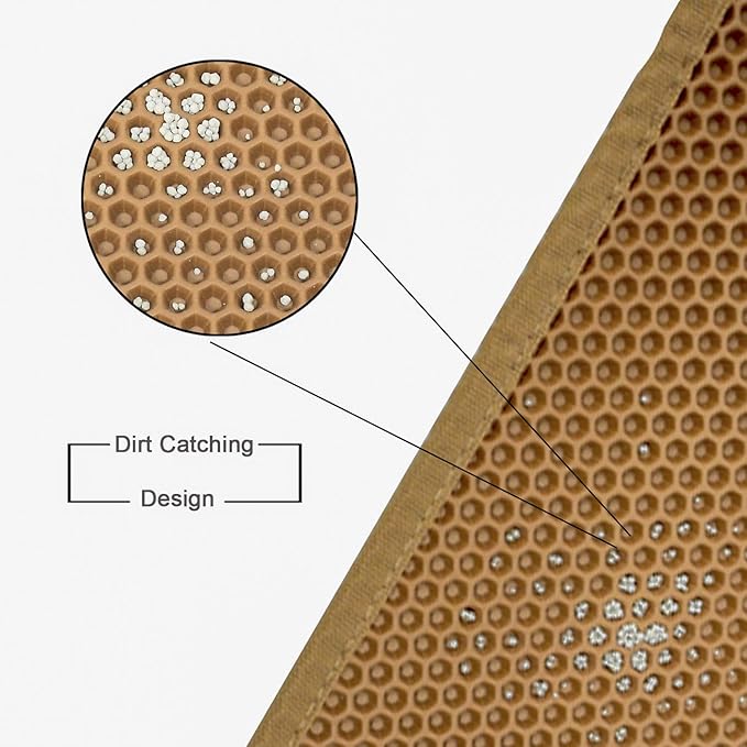 Pieviev Cat Litter Mat Double Layer Waterproof Urine Proof Trapping Mat 1 Pack (30''X24'', Brown)