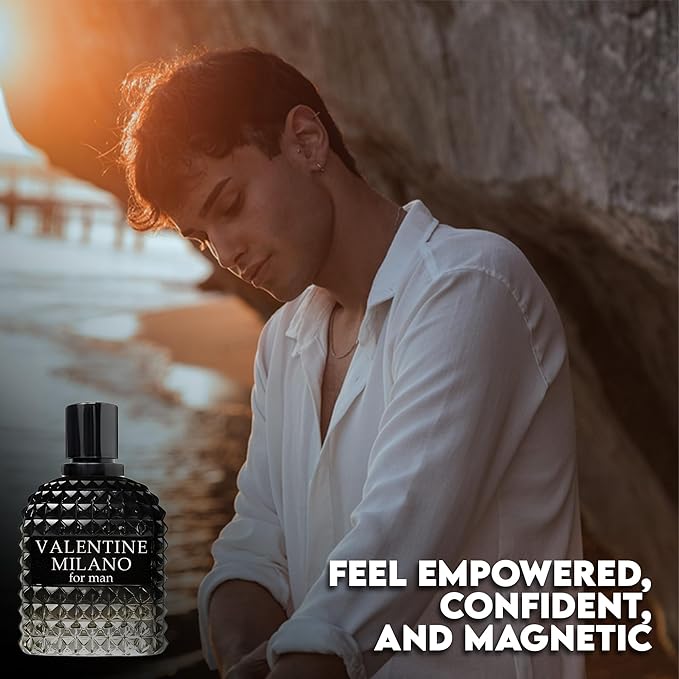 3Pack Men Cologne Valentine Milano,Valiant,Valuable Eau De Parfume Spray with Woody Floral & Fruity Scent Perfume Gift Set Day to Night Luxury Fragrances