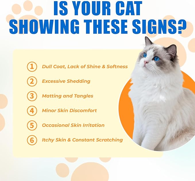 Just Try 300 Bites Skin and Coat Bites Omega 3 for Cats Salmon Oil - Supports Healthy Skin, cat Itchy Skin Relief - Health Supplements Vitamins for Indoor Cats - 6.35 oz