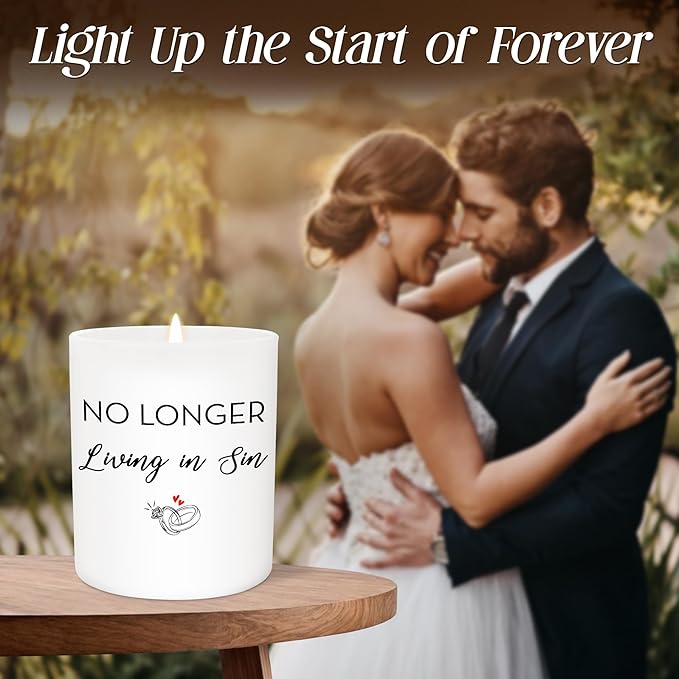 Christmas Engagement Gifts for Couples - Long Lasting Vanilla Lavender Candle 10 oz - Funny Wedding Gifts for Newly Engaged Couples, Bridal Gift for Women, Bridal Shower Gift Ideas