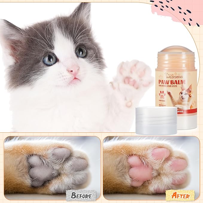 Cat Paw Butter 1.4 oz Paw Balm for Cats Dogs Dry Noses and Cracked Paws Protection Soother Balm Natural Butter for Rough Feet