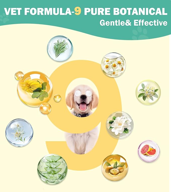 Hypoallergenic Eye Wipes for Dogs & Cats – Gentle Dog Eye Wipes Cleaner with 9X Cleaning Power, Natural Dog Fece Wipes Gently Remove Tear Stains, Crust, Discharge & Debrist, 120Pcs, Unscent