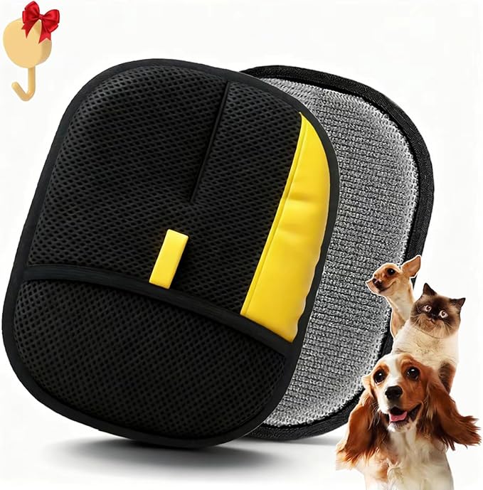 2 PCS Pet Hair Removal Glove .Upgraded Thickened Reusable Electrostatic Pet Hair Remover Glove Tool .Dogs & Cats pet hair glove.Used for Sofas, Bed Sheets, Carpets, Clothes, Curtains and Car Seats.