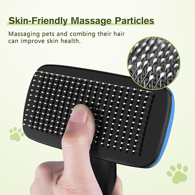 Pecute Self-Cleaning Slicker Brush for Dogs, Cats, Lightweight Dog Brush for Shedding Massaging Grooming, Cat Brush Gently Removes Loose Fur Undercoat for Small Dogs Cats Rabbits of All Hair Types