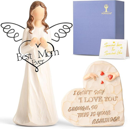 Best Mom Ever Figurines - Mothers Day Unique Gifts for Mom from Daughter Son Birthday Gifts for Mother Sculpted Hand-Painted Figurine Birthday Christmas