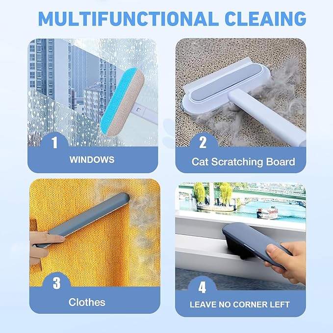 Multifunctional Pet Hair Remover,2025 New 4 in 1 Cat and Dog Hair Removal Tool for Couch Carpet Furniture,Double Sided Dogs Cats Hair Removal Brush,Reusable Cleaning Brush(2PCS)