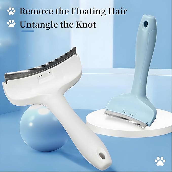 2 Pack Pet Grooming Set, Short Teeth Stainless Steel Deshedding Brush for Short-Haired Dogs and Soft Silicone Circular Bath Brush, Efficient Fur Removal and Gentle Cleaning (Pink, Large)