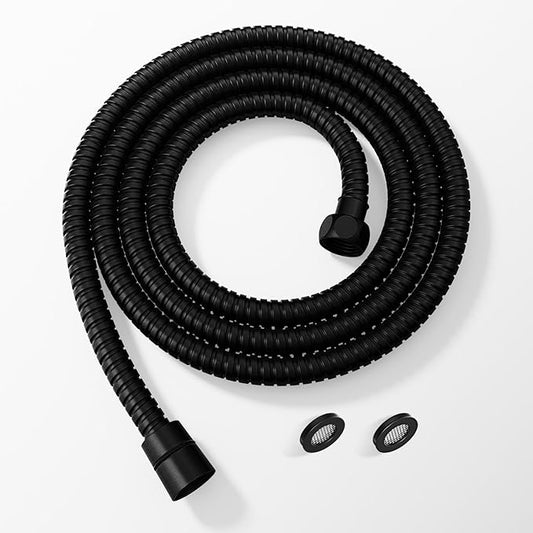 JOMOO Shower Hose, 71 Inch Extra Long Flexible Stainless Steel Handheld Shower Hose Extension with Brass Insert and Nut, Matt Black