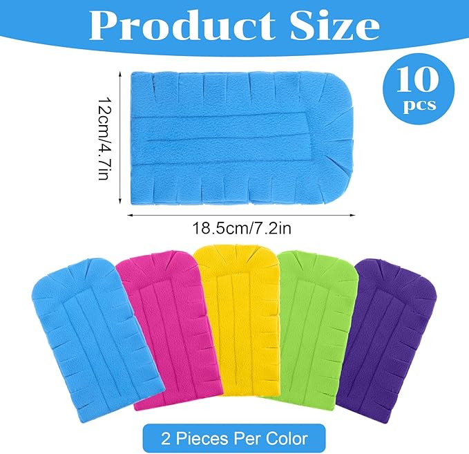 10 PCS Duster Refill Fleece Refills Hand Dusters Cleaning Reusable Duster Pads Washable Dusters for Cleaning Ceiling Fan Hardwoods Window Kitchen Floor, Rainbow Colors (Bright Color)