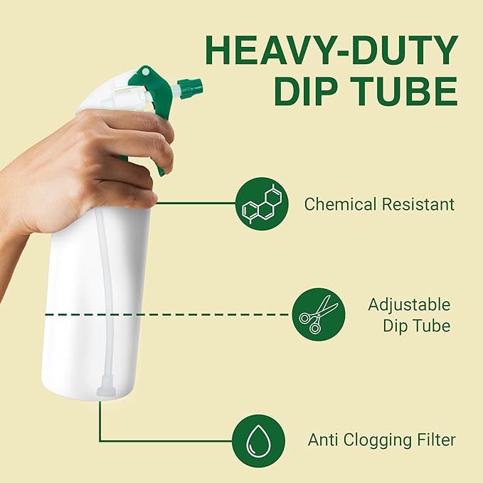 Heluva Green Spray Bottle Nozzle Replacement, Bottle Tops Only - Sprayer Nozzle Triggers for Heavy Duty, Commercial, Home Cleaning Solutions - Fits 8,16,24,32 oz Plastic & Glass Bottles, Green 6 Pack