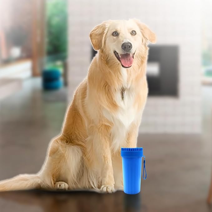 2-in-1 Pet Paw Cleaner - Extra Large - For Extra Large Dogs Like German Shepherds, Great Danes, St. Bernards, Boxers, and Mastiffs - Portable