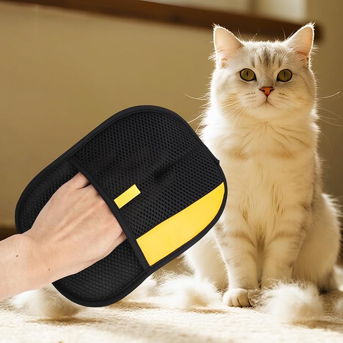 2pcs Pet Hair Grooming Removal Gloves, Reusable Electrostatic Pets Puppy Cat Dog Hair Fur Remover Gloves Easy Cleaning Shedding Brushes for Furniture Carpet Couch Car Seat