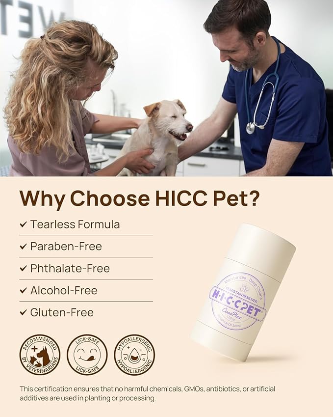 HICC PET Eye Balm for Dogs & Cats, Vet-Recommended Dog Eye Infection Treatment Gently Remove Tear Stain, Debris, Discharge, Crust - Hypoallergenic Pet Eye Cream Cleaner for Wrinkle, Face - 0.53 oz