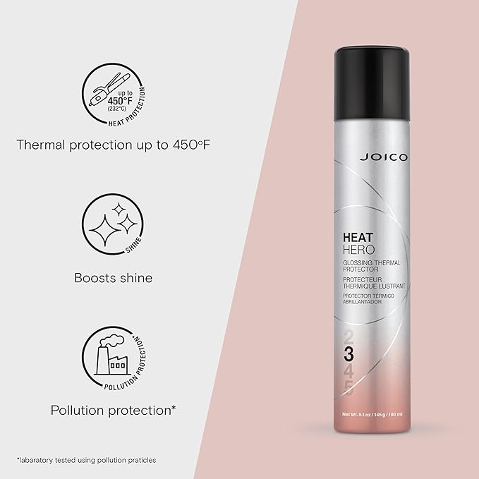 Joico Heat Hero Glossing Thermal Protector | For Most Hair Types | Thermal Heat & Humidity Protection | Reduce Split Ends | Boost Shine | Paraben & Sulfate Free | 145g | 5.1 oz
